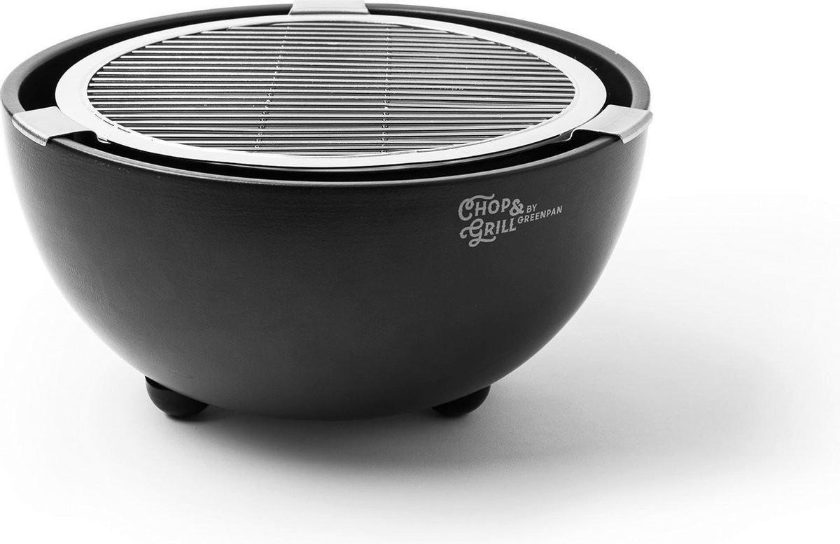 Holzkohle Tischgrill schwarz Edelstahl Keramik B/H/L: ca. 41x16x7 cm Tischgrill_Holzkohle_GreenPan - schwarz/silber (7,00/41,00/16,00cm)