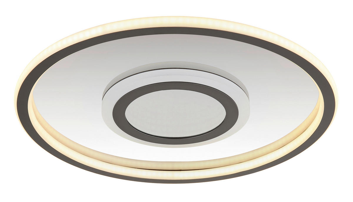 GLOBO LED-Deckenleuchte Chrom grau Edelstahl Metall Aluminium H/D: ca. 5x43,2 cm 1 Brennstellen CARA - Chrom/grau (43,20/5,00cm) - GLOBO