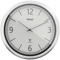 Mebus Wanduhr silber D: ca. 25 cm Wanduhr_Funk - weiß/silber (25,00cm) - Mebus