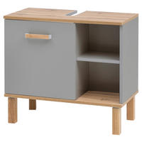 Waschbeckenunterschrank Padua grau Eiche Landhaus Nachbildung B/H/T: ca. 65,2x60,1x35 cm Padua - Eiche/grau (65,20/60,10/35,00cm) - Möbelpartner