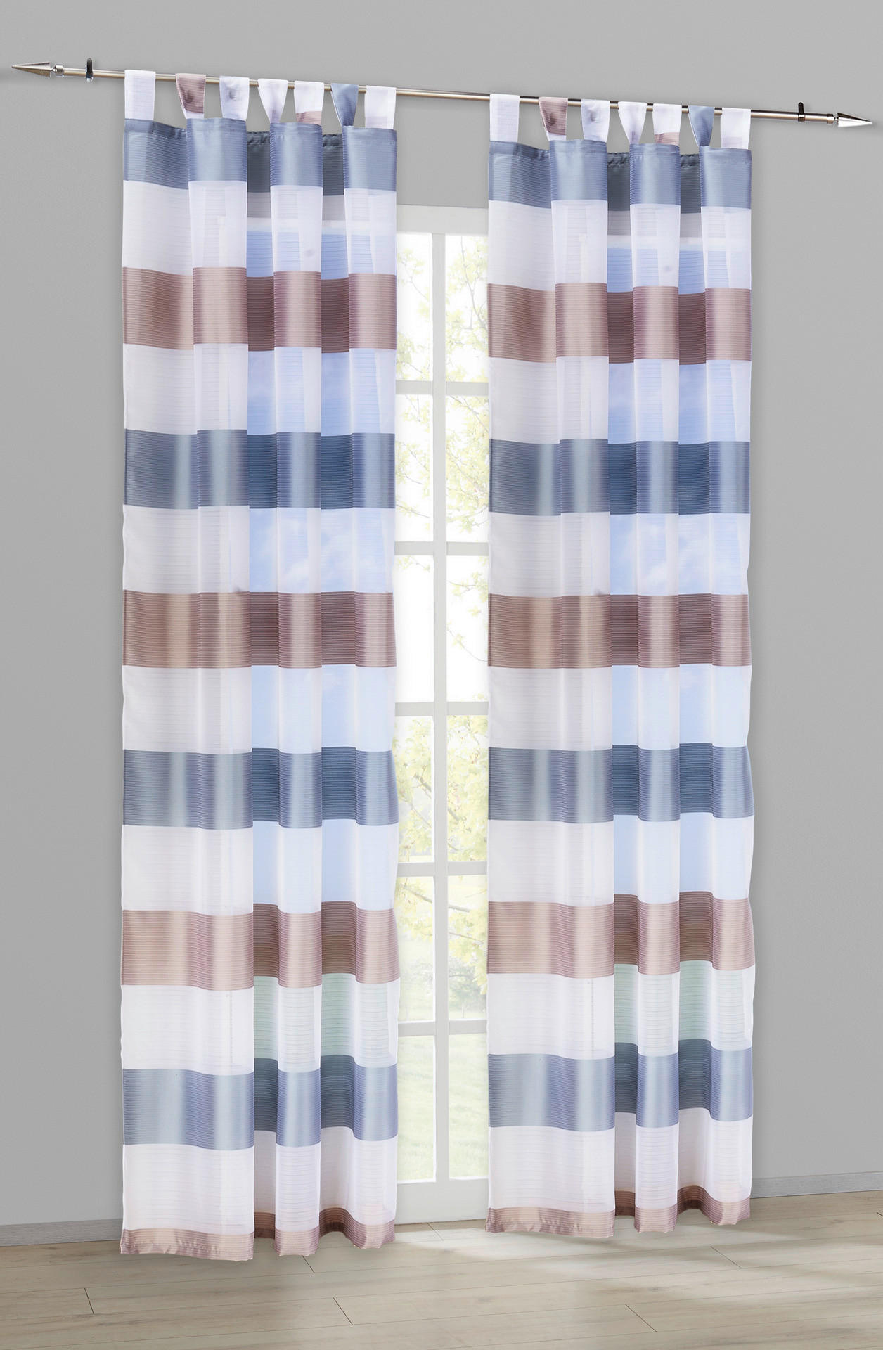 POCOline Kombivorhang Mia taupe B/L: ca. 140x245 cm Mia - taupe/türkis (140,00/245,00cm) - POCOline