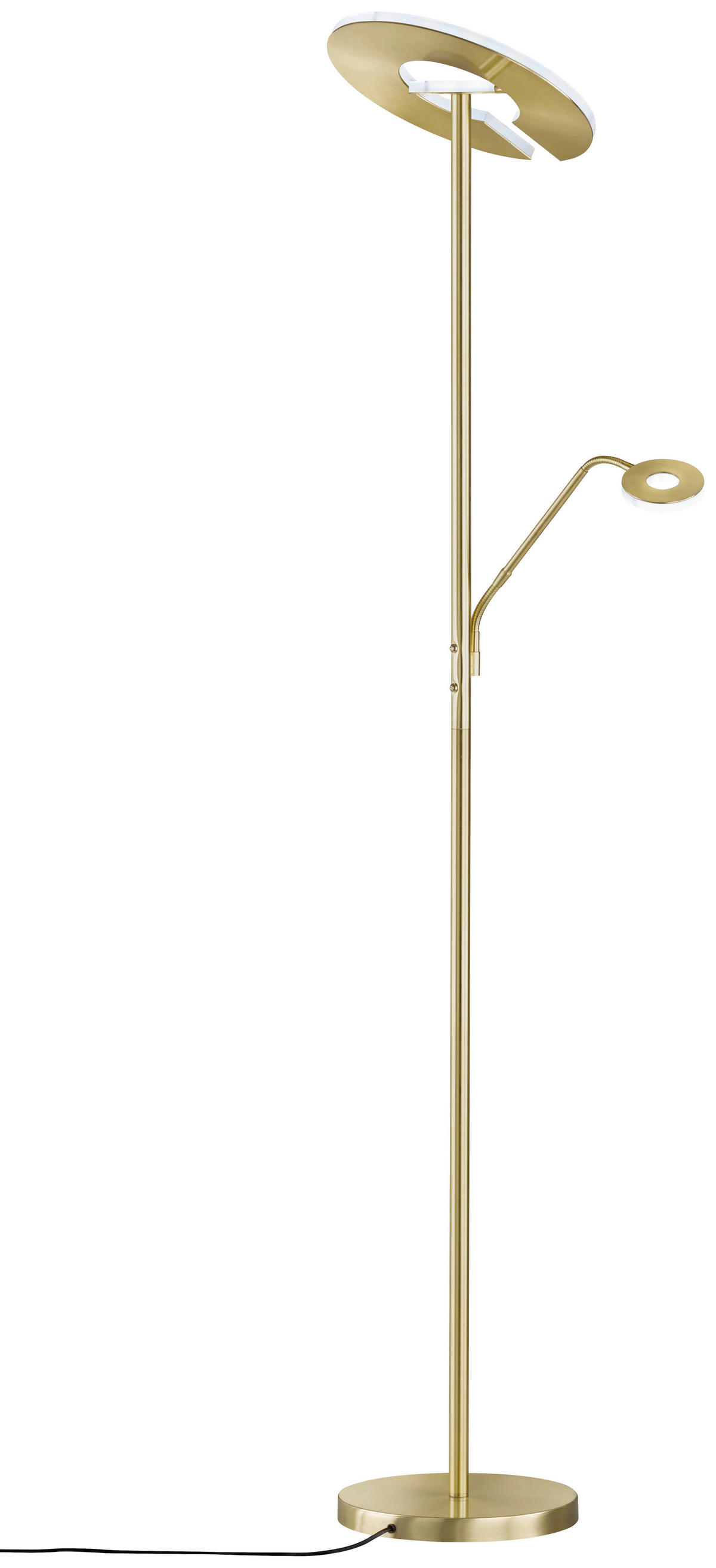 Fischer & Honsel LED-Stehleuchte 40316 messing weiß Glas Metall B/H/T: ca. 35x180x50 cm 1 Brennstellen Dent - messing/weiß (35,00/180,00/50,00cm) - Fischer & Honsel