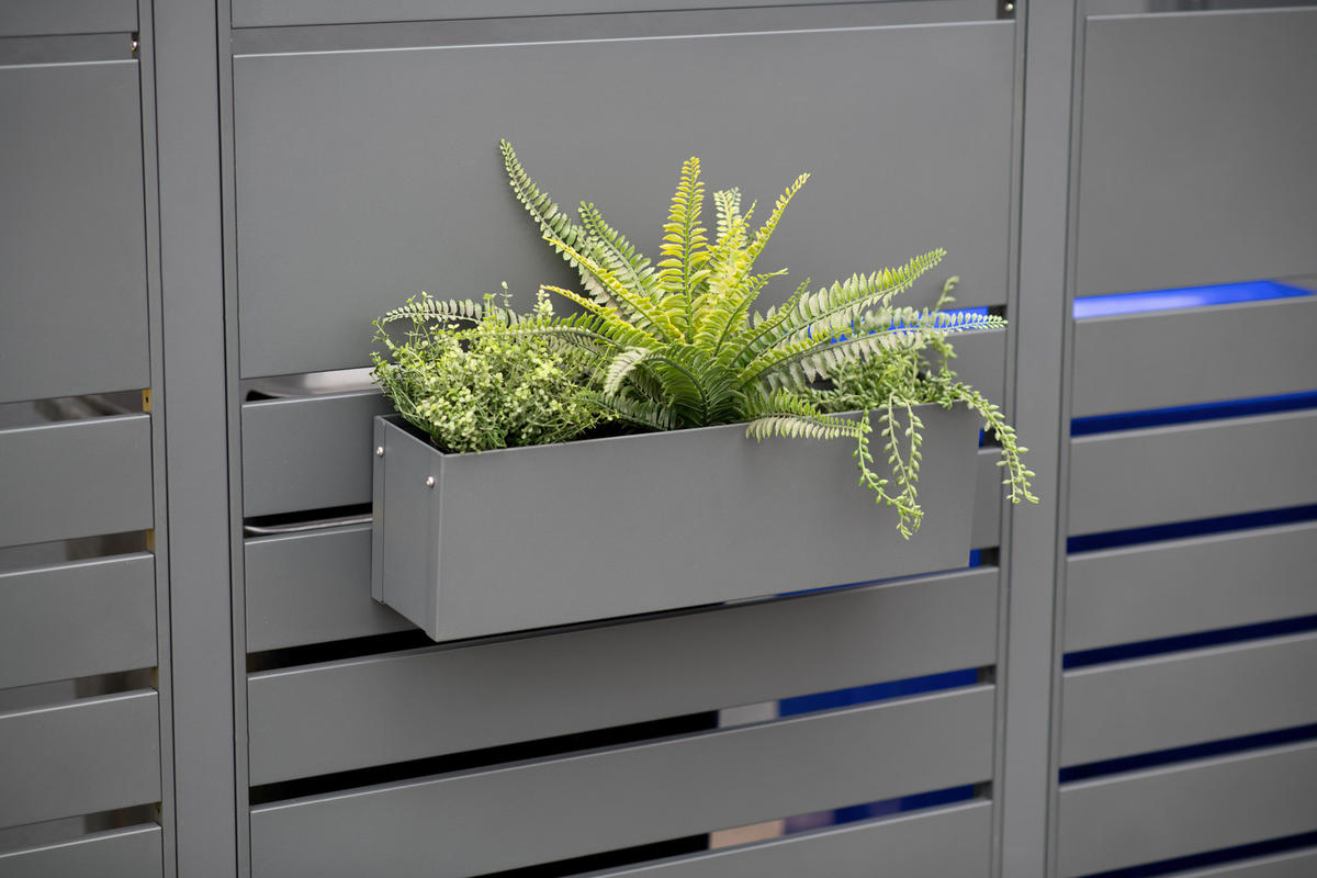 Westmann Pflanzkasten Mülltonnenverkleidung Planum anthrazit Stahl B/H/L: ca. 50x16x12 cm Planum - anthrazit (12,00/50,00/16,00cm) - Westmann