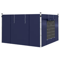 Outsunny Pavillon-Seitenwände blau Polyester H/L: ca. 195x295 cm Pavillon-Seitenwände - blau (295,00cm) - Outsunny