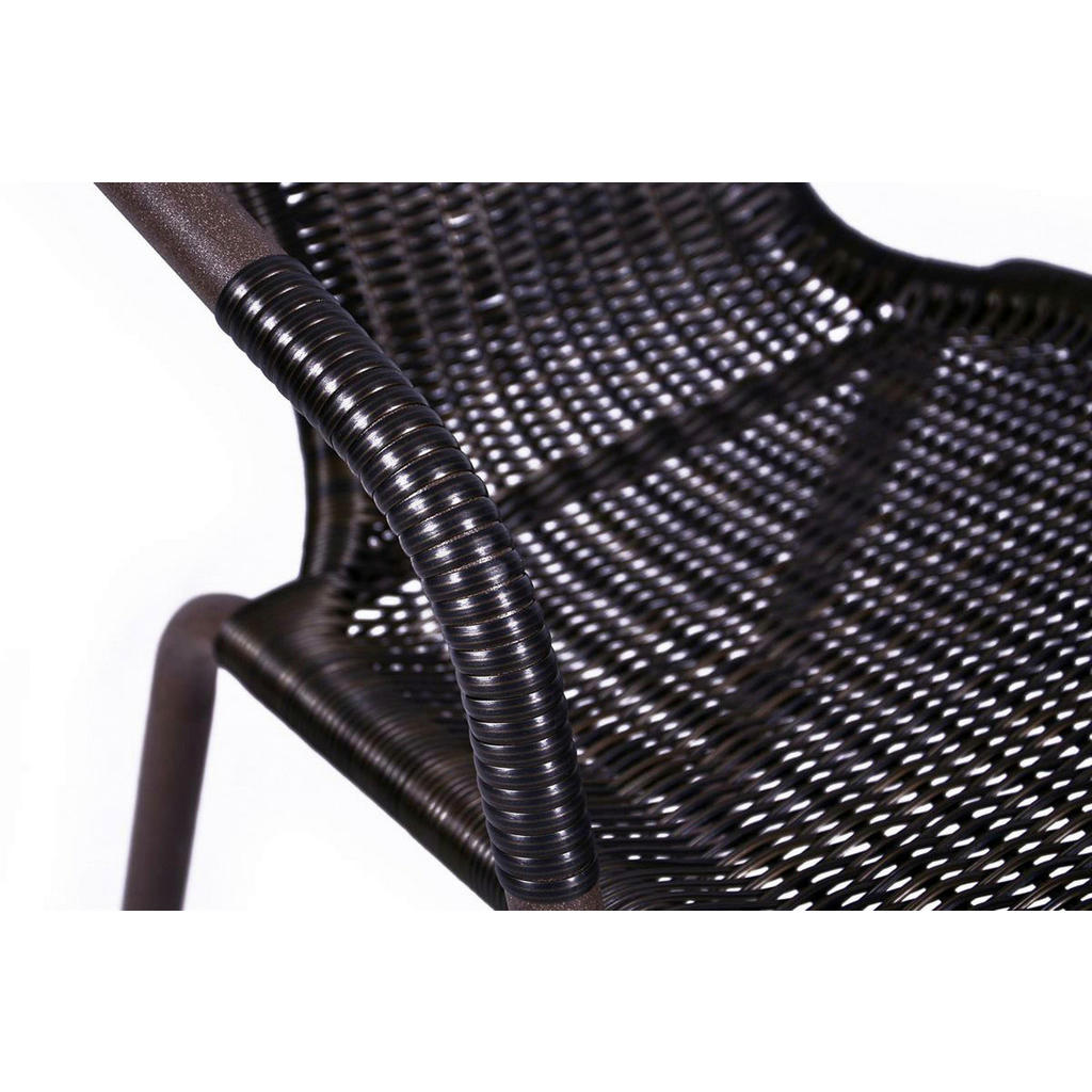 Thumbnail - VCM Bistrostuhl dunkelbraun Polyrattan B/H/T: ca. 53x73x60 cm