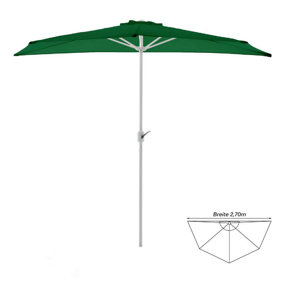 VCM Balkon-Sonnenschirm grün Polyester-Mischgewebe B/H/T: ca. 270x235x140 cm Balkon-Sonnenschirm - grün (270,00/235,00/140,00cm) - VCM