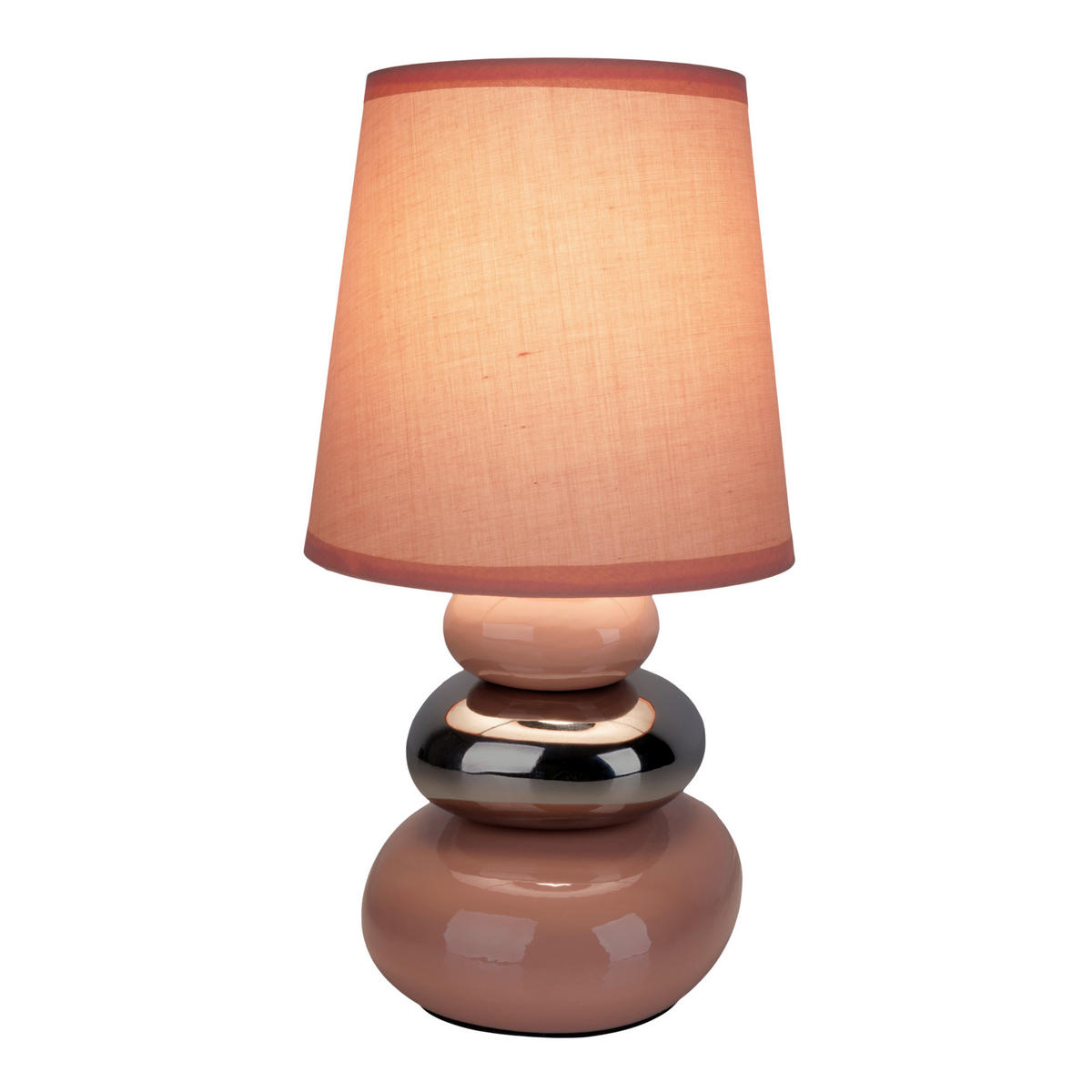 Näve Leuchten Tischleuchte 3045332 lachs rosé Keramik B/H/T: ca. 16x31x16 cm E14 1 Brennstellen Stoney - rosé/lachs (16,00/31,00/16,00cm) - Näve Leuchten