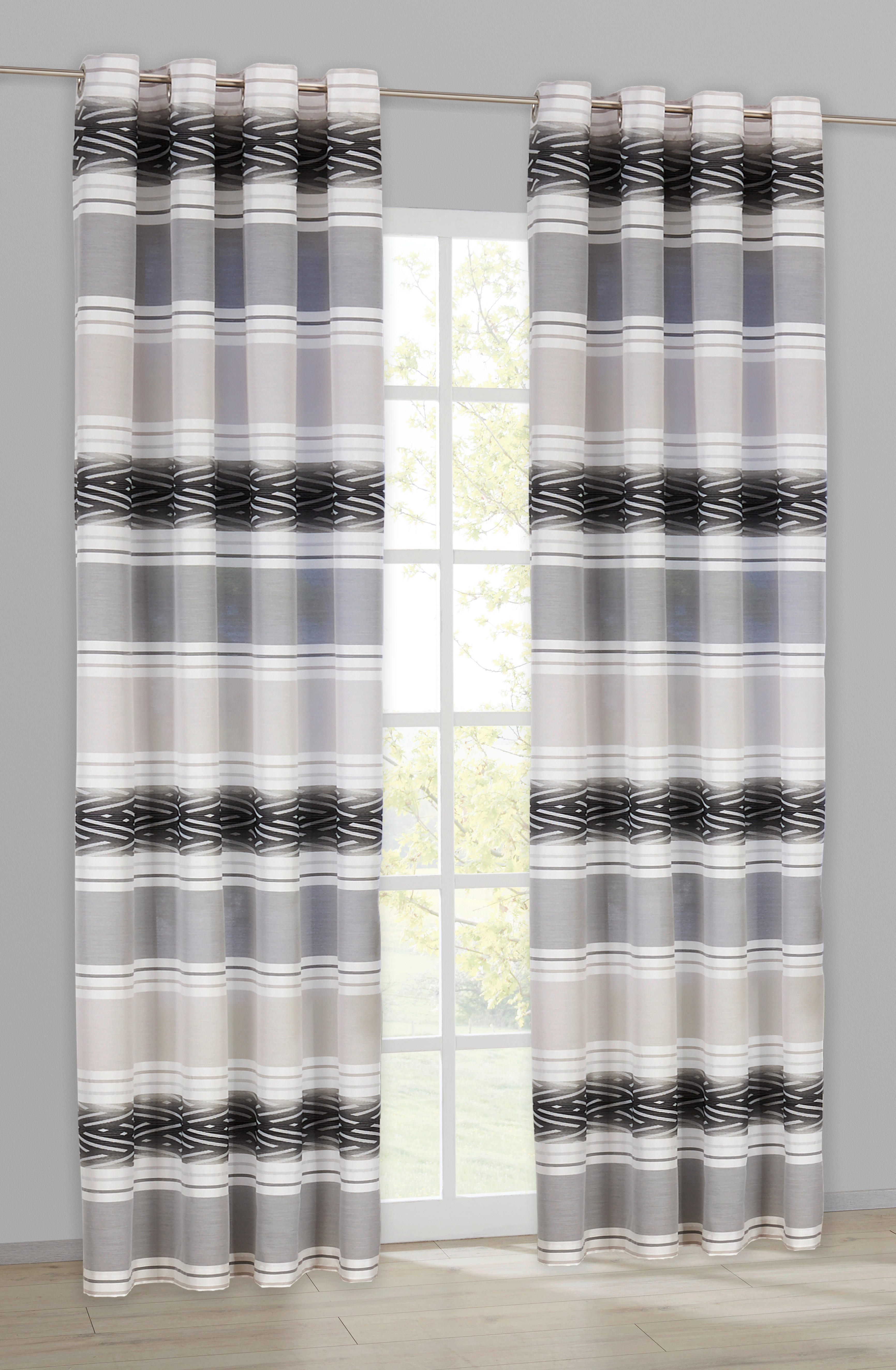 POCOline Ösenvorhang Sharon anthrazit B/L: ca. 140x245 cm Sharon - anthrazit (140,00/245,00cm) - POCOline