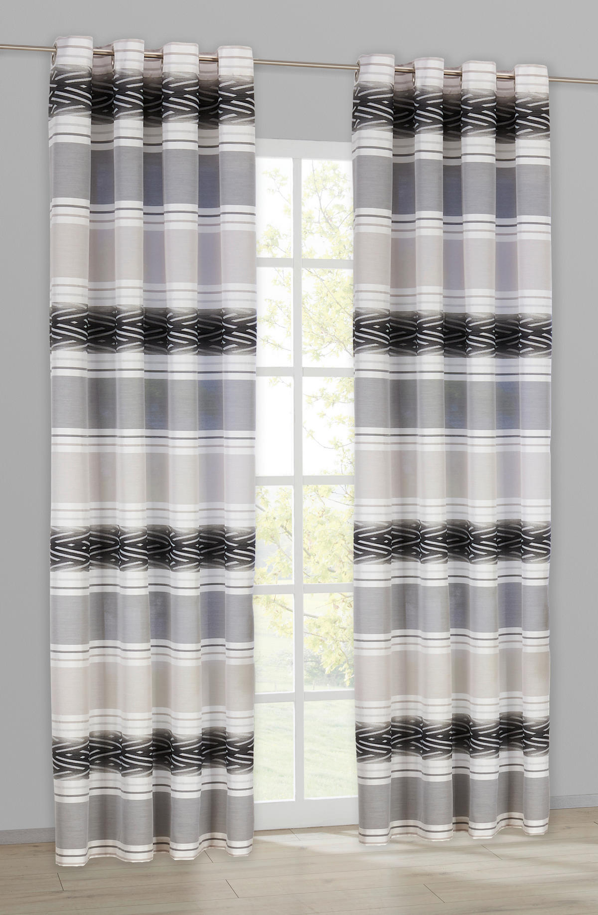 POCOline Ösenvorhang Sharon anthrazit B/L: ca. 140x245 cm Sharon - anthrazit (140,00/245,00cm) - POCOline