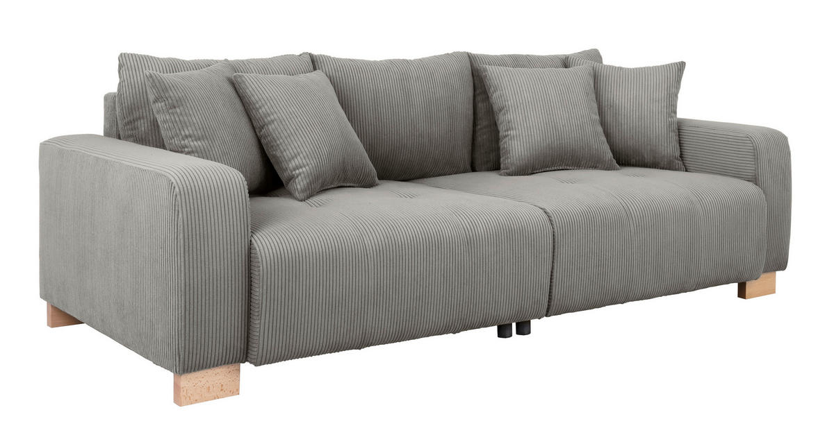 Big Sofa Alpha New dunkelgrau Microfaser B/H/T: ca. 244x85x112 cm Alpha New - buche/dunkelgrau (244,00/85,00/112,00cm)
