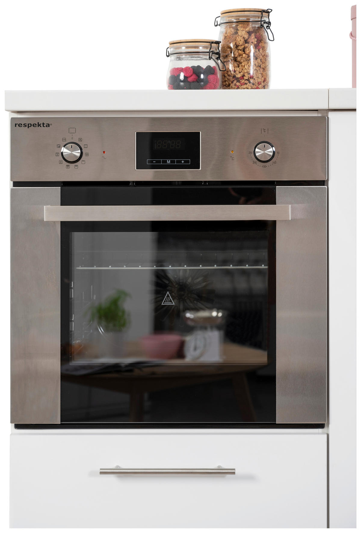 Respekta Küchenblock Premium weiß hochglänzend B/H/T: ca. 280x200x60 cm Premium - weiß (280,00/200,00/60,00cm) - Respekta