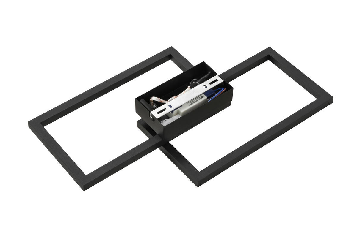 Nolo Deckenleuchte schwarz Kunststoff B/H/L: ca. 28x6x50 cm LED-Deckenleuchte_Lenna - schwarz (50,00/28,00/6,00cm) - Nolo