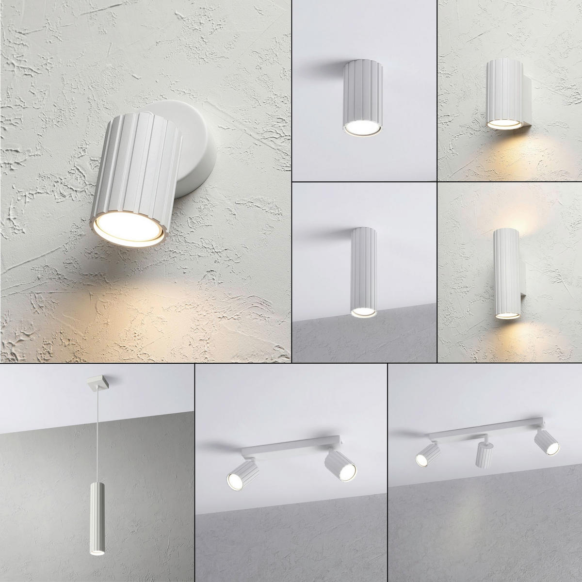 Lamkur Wandleuchte weiß Stahl B/H/L: ca. 8x16x8 cm GU10 1 Brennstellen Prisma - weiß (8,00/8,00/16,00cm) - Lamkur