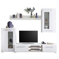 Wohnwand Enrique weiß Hochglanz B/H/T: ca. 240x190x42 cm Enrique - weiß (240,00/190,00/42,00cm)