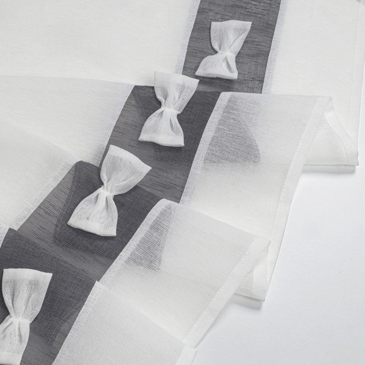 Scheibengardine Susi offwhite B/L: ca. 140x50 cm Susi - offwhite/anthrazit (140,00/50,00cm) - Happy Home
