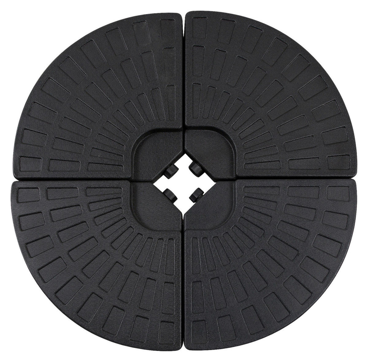 Outsunny Schirmständer mit 4 Teilen Schirmständer_mit_4Teilen - schwarz (48,00/48,00/8,00cm) - Outsunny