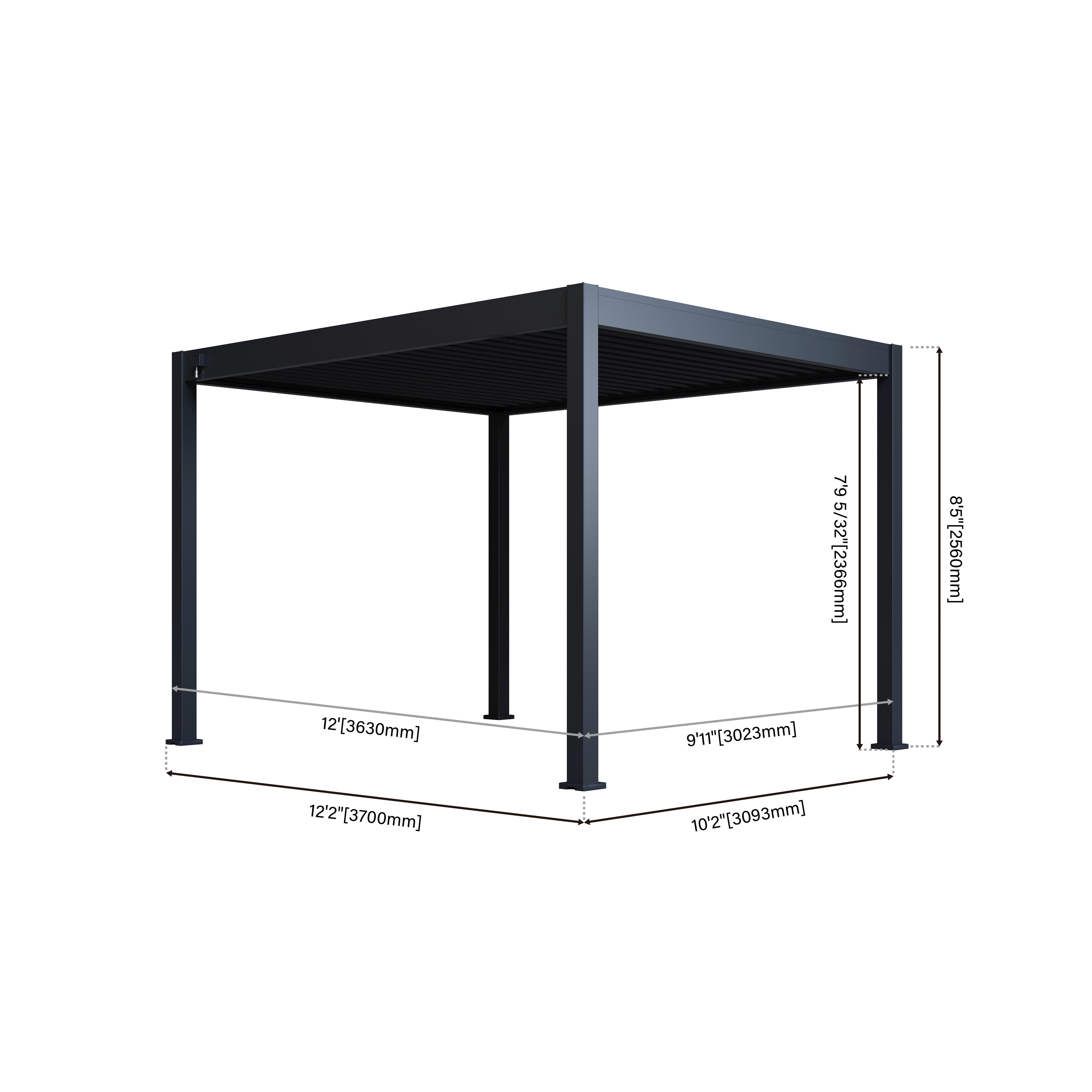 Paragon Outdoor Pergola Grand Tuscan anthrazit Aluminium B/H/L: ca. 370x256x310 cm Grand Tuscan - anthrazit (310,00/370,00/256,00cm) - Paragon Outdoor