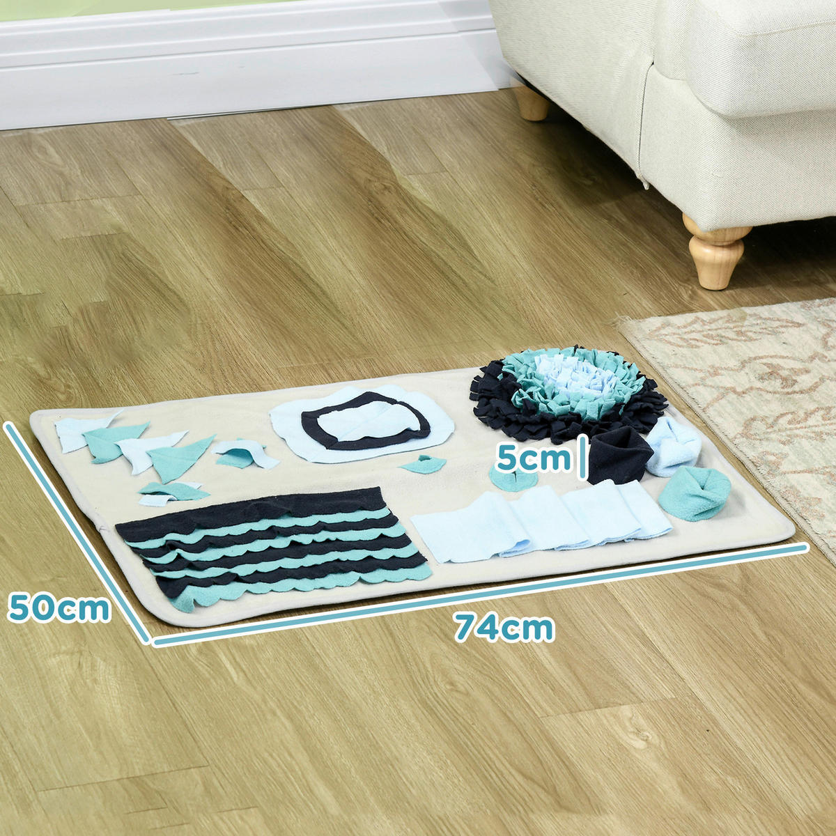 PawHut Haustier-Schnüffelmatte grau Polyester B/H/L: ca. 50x5x74 cm Haustier-Schnüffelmatte - grau (74,00/50,00/5,00cm) - PawHut