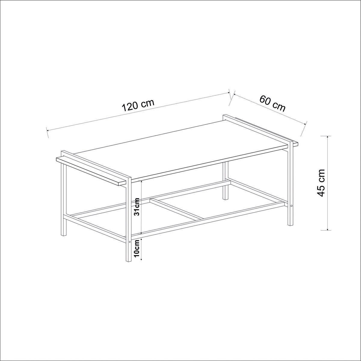 Couchtisch Lara anthrazit B/H/T: ca. 120x45x60 cm Lara - anthrazit (120,00/45,00/60,00cm) - moebel17