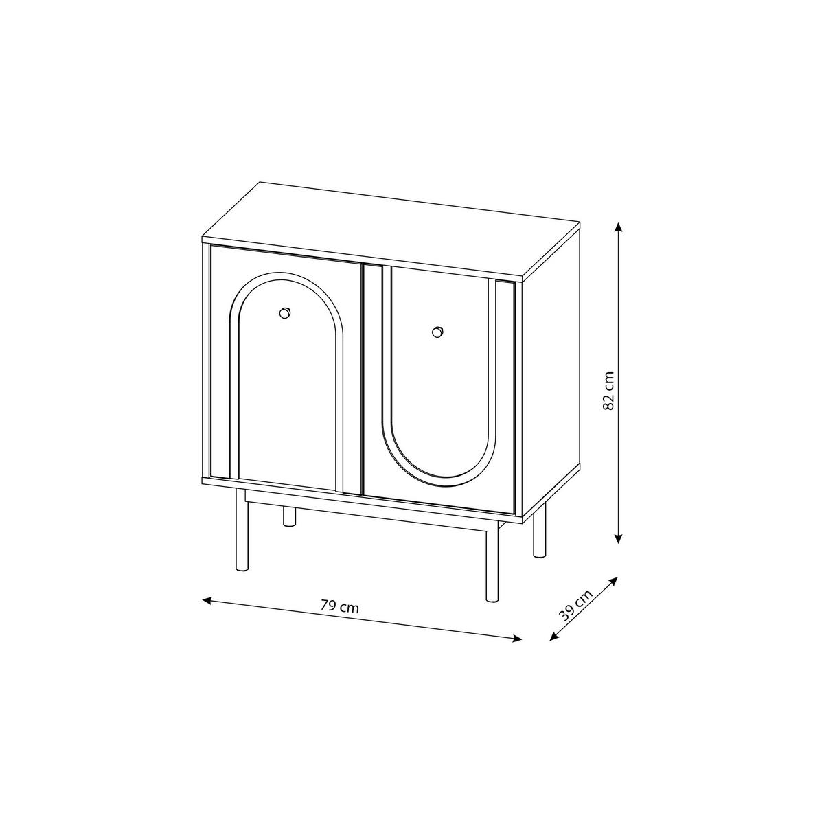 Kommode MAZOMA Eiche Kaschmirgrau Nachbildung gold Optik B/H/T: ca. 79x82x39 cm MAZOMA - gold/Eiche (79,00/82,00/39,00cm) - WIPMEB