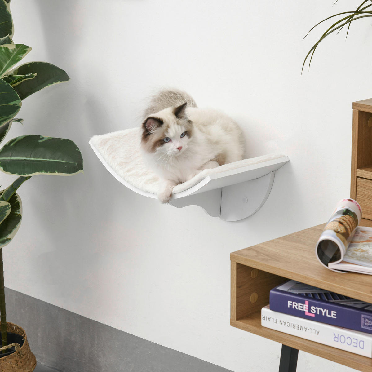 PawHut Wand-Katzenbett weiß MDF B/H/L: ca. 28x21x41 cm Wand-Katzenbett - weiß (41,00/28,00/21,00cm) - PawHut