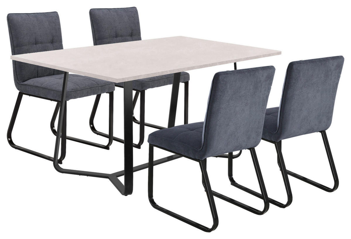 Stuhl TALEA  2er-Set dunkelgrau schwarz Webstoff Metall B/H/T: ca. 46x86x55 cm TALEA  2er-Set - schwarz/dunkelgrau (46,00/86,00/55,00cm) - byLIVING