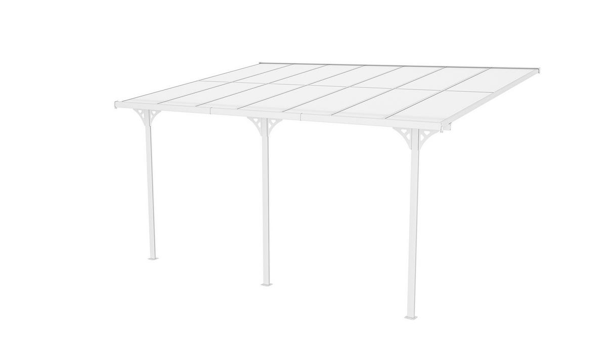 Westmann Terrassenüberdachung Bruce weiß Aluminium B/H/L: ca. 435x270x300 cm Bruce - weiß (300,00/435,00/270,00cm) - Westmann