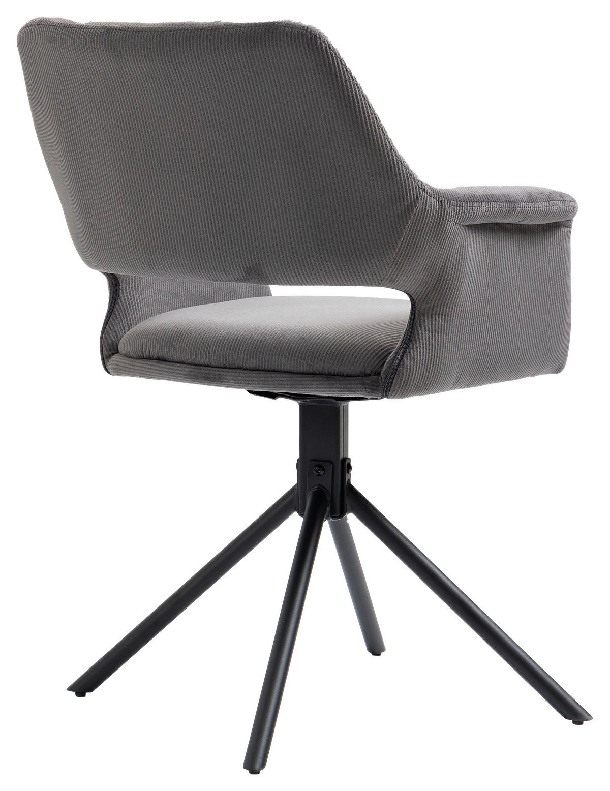Stuhl ELEONORE 2er-Set grau schwarz Stoff Metall B/H/T: ca. 57x84x61 cm ELEONORE 2er-Set - schwarz/grau (57,00/84,00/61,00cm) - byLIVING