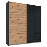 Schwebetürenschrank Quadra grau B/H/T: ca. 180x210x62 cm Quadra - Eiche/Basalt (180,00/210,00/62,00cm)