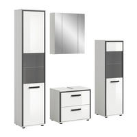 Badblock KOJAK weiß Hochglanz anthrazit grau B/H/T: ca. 171x188x37 cm KOJAK - weiß/anthrazit (171,00/188,00/37,00cm) - xonox.home