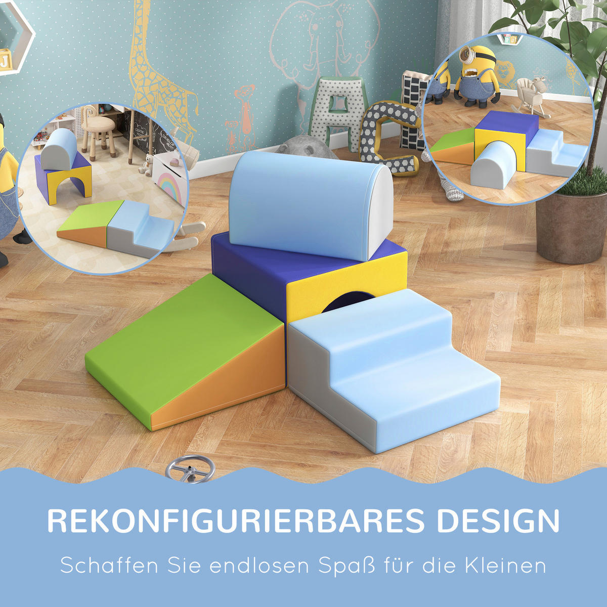 HOMCOM Bausteinset B/H/L: ca. 50x39x150 cm Bausteinset - multicolor (150,00/50,00/39,00cm) - HOMCOM