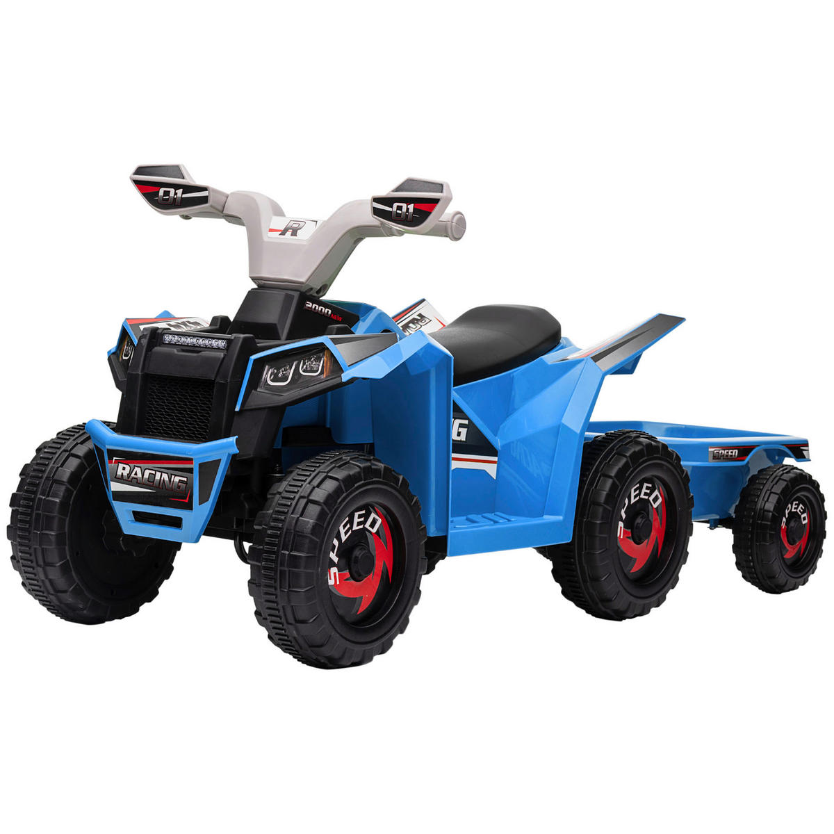 HOMCOM Kinder Elektrofahrzeug grau B/H/L: ca. 41,5x48,5x106 cm Kinder Elektrofahrzeug - blau/schwarz (106,00/41,50/48,50cm) - HOMCOM