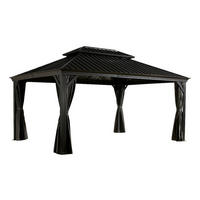 Sojag Pavillon Messina anthrazit Metall B/H/L: ca. 483x307x363 cm Messina - anthrazit (363,00/483,00/307,00cm) - Sojag