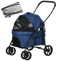 PawHut Hunde-Zubehör blau Edelstahl B/H/L: ca. 68x81x98,5 cm Hundebuggy - blau (98,50/68,00/81,00cm) - PawHut
