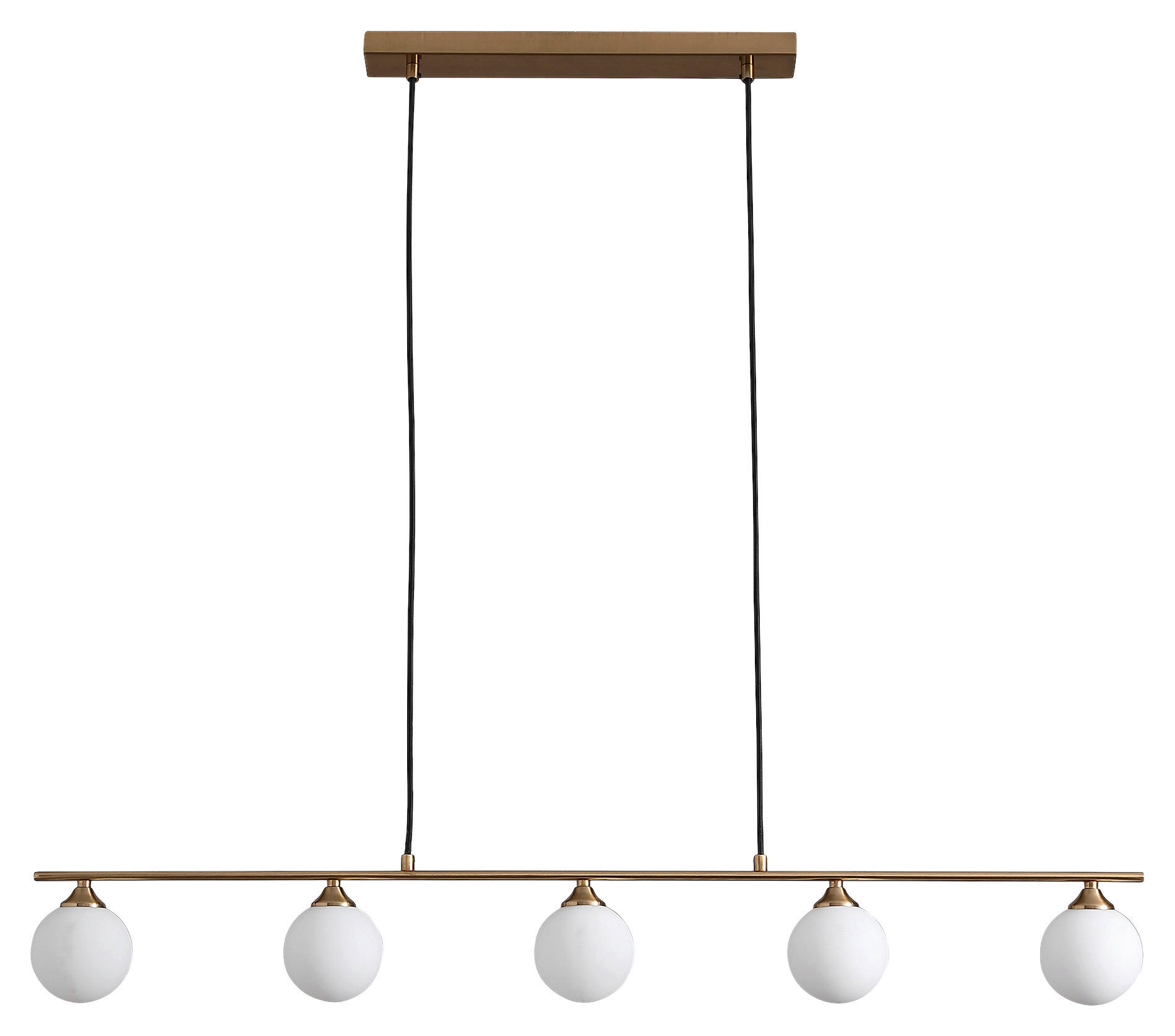 Housenordic Pendelleuchte 6406290 messing weiß Stahl Glas B/T: ca. 110x10 cm 5.0 Brennstellen Pendelleuchte - messing/weiß (110,00/10,00cm) - Housenordic