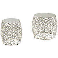 Beistelltisch 2er.-Set. silber B/H/T: ca. 46x42x46 cm 2er.-Set. - silber (46,00/42,00/46,00cm) - Wohnling