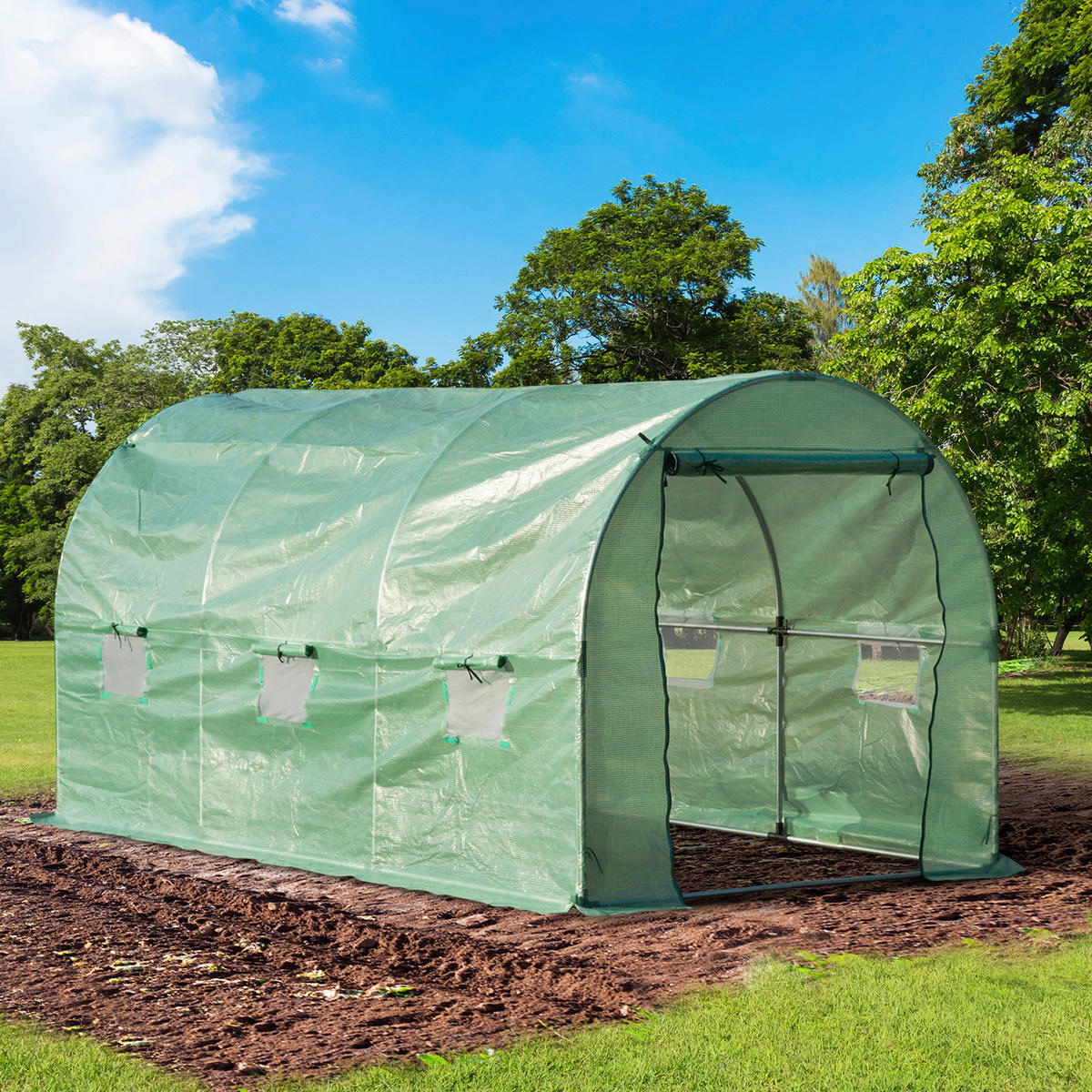 Outsunny Tomatenhaus B/H/L: ca. 200x190x400 cm Tomatenhaus 845-157 - (400,00/200,00/190,00cm) - Outsunny