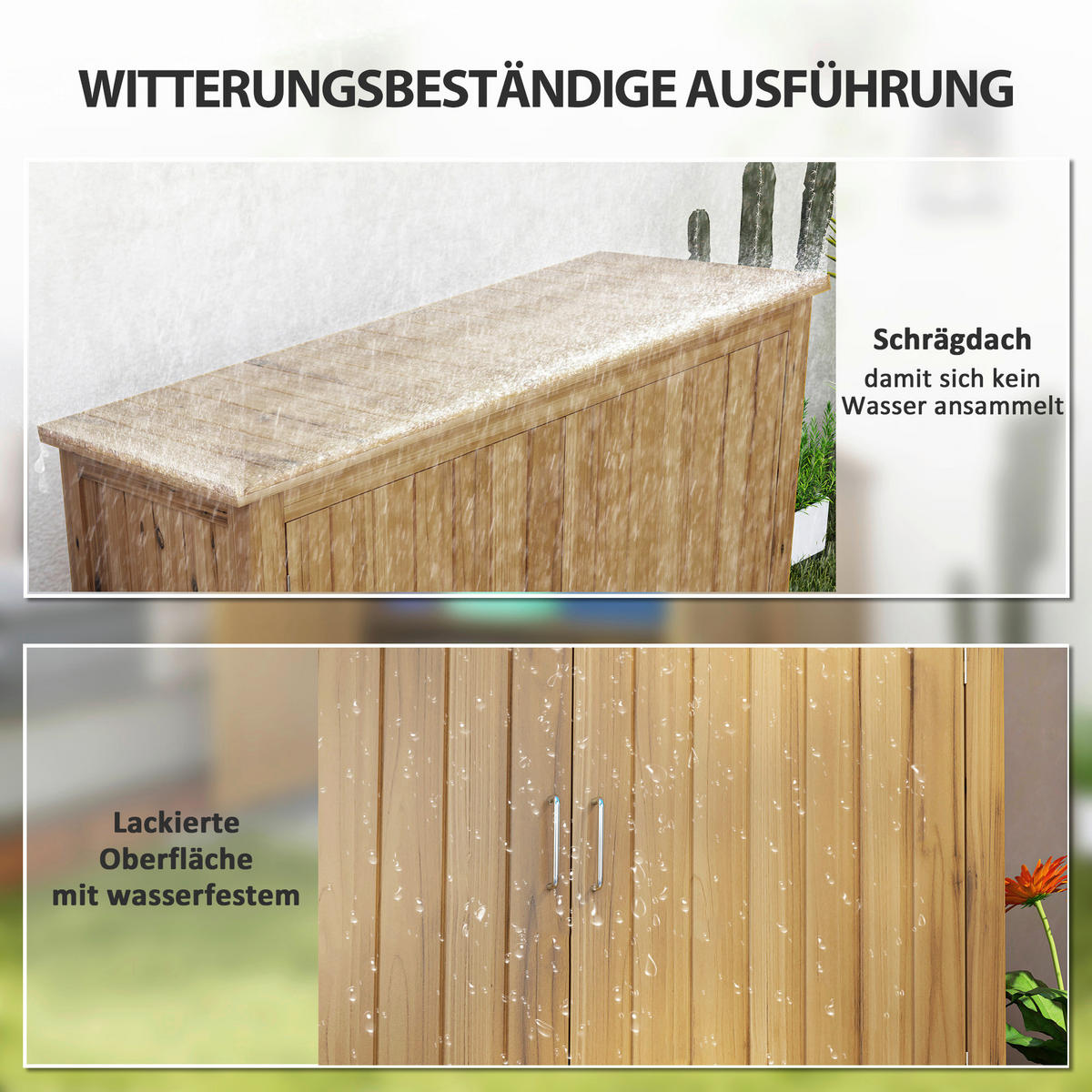 Outsunny Gartenschrank braun Holz B/H/L: ca. 50x85x110 cm Gartenschrank - braun (110,00/50,00/85,00cm) - Outsunny