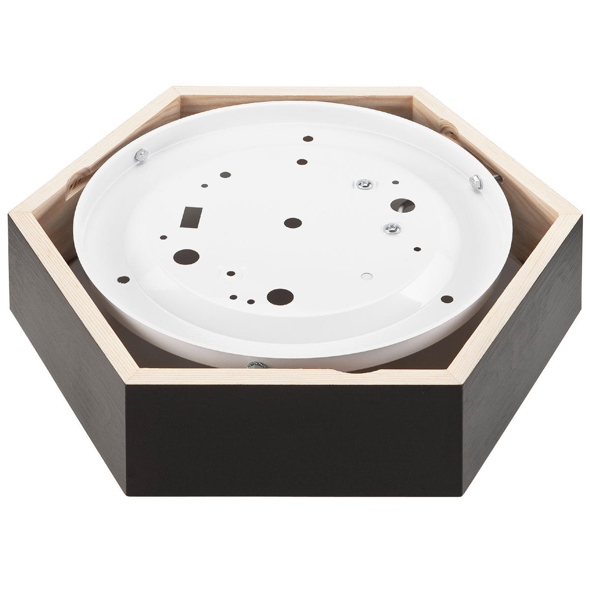 Lamkur Deckenleuchte dunkelbraun Glas Holz B/H/L: ca. 33x12x33 cm 1 Brennstellen Hex - dunkelbraun (33,00/33,00/12,00cm) - Lamkur