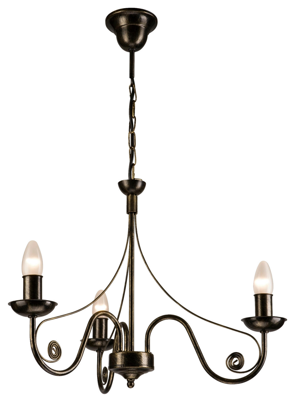 Lamkur Pendelleuchte DONATO 22444 schwarz Stahl H/L: ca. 72x45 cm E14 3 Brennstellen Donato - schwarz (45,00cm) - Lamkur