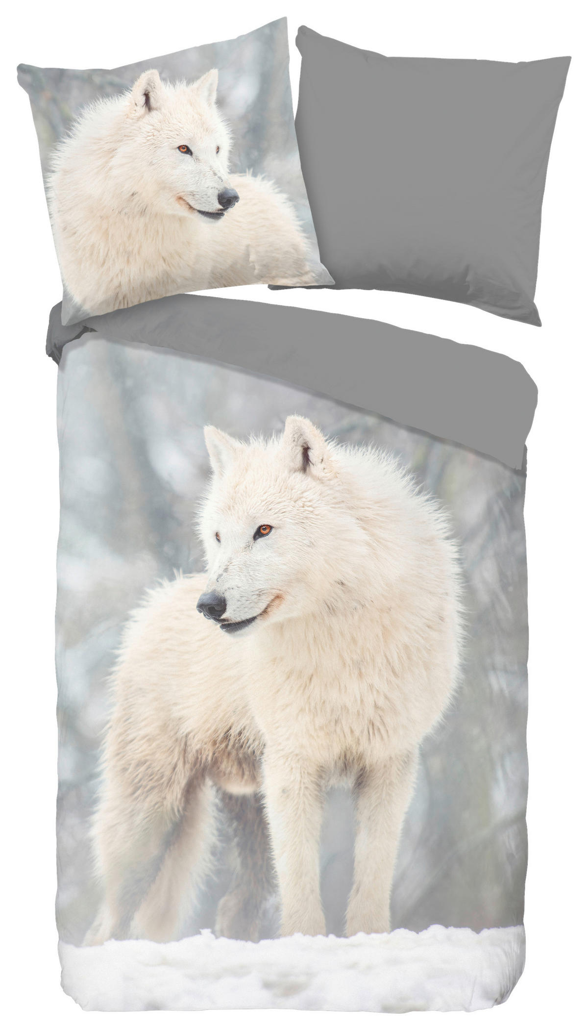 Baumwoll Bettwäsche Julian Flanell Julian - grau (135,00/200,00cm) - Good Morning