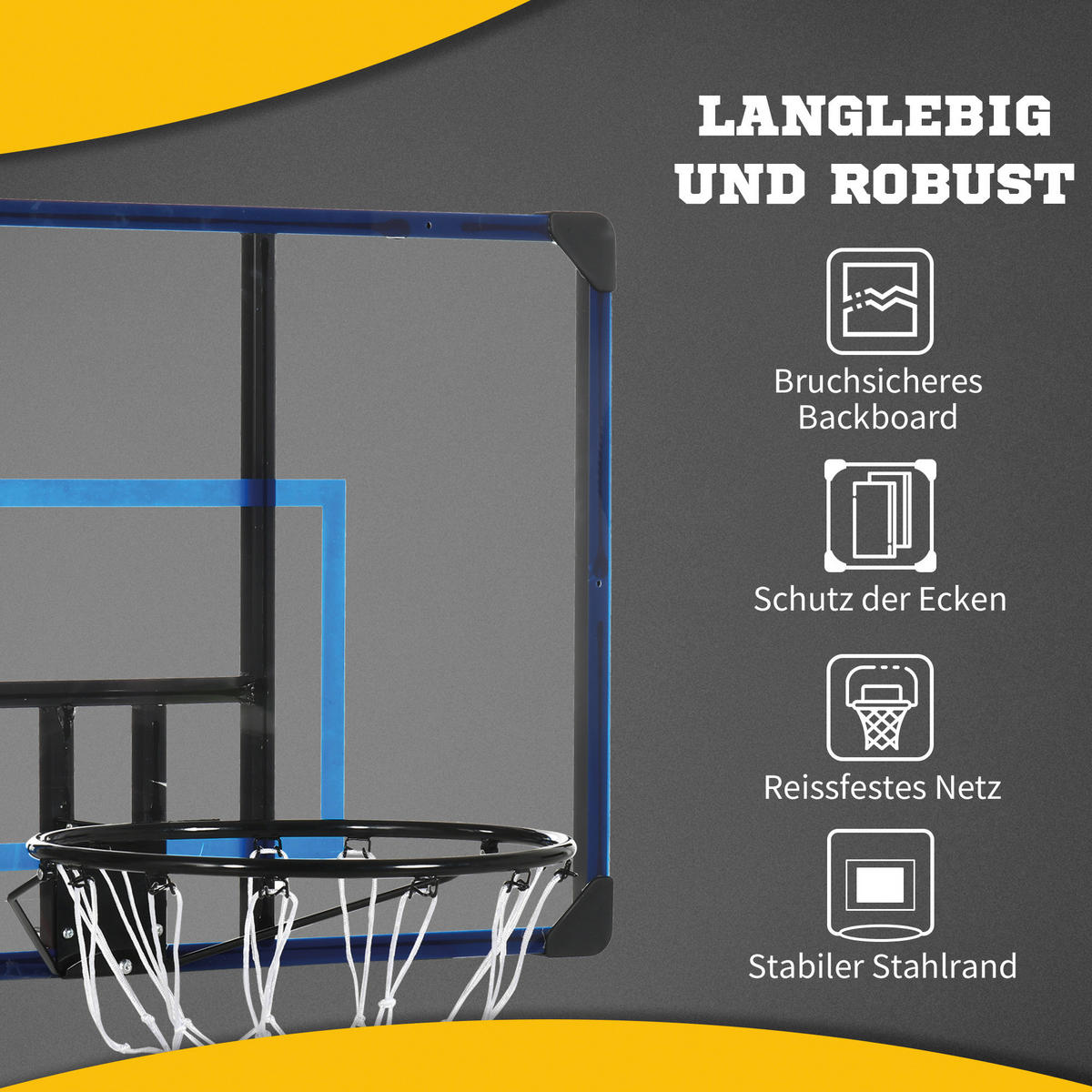 SPORTNOW Basketballkorb bunt B/H/L: ca. 61x73x113 cm Basketballkorb - bunt (113,00/61,00/73,00cm) - SPORTNOW