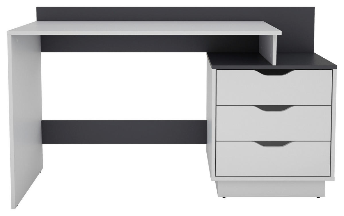 Schreibtisch BELFAST weiß anthrazit B/H/T: ca. 138x83,5x51,5 cm BELFAST - weiß/anthrazit (138,00/83,50/51,50cm) - byLIVING