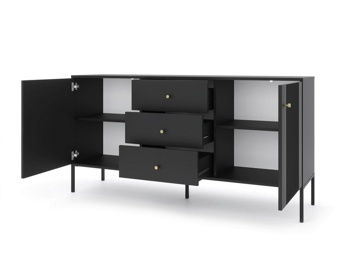 Kommode ISEO schwarz B/H/T: ca. 154,5x79x39 cm ISEO - schwarz (154,50/79,00/39,00cm) - WIPMEB