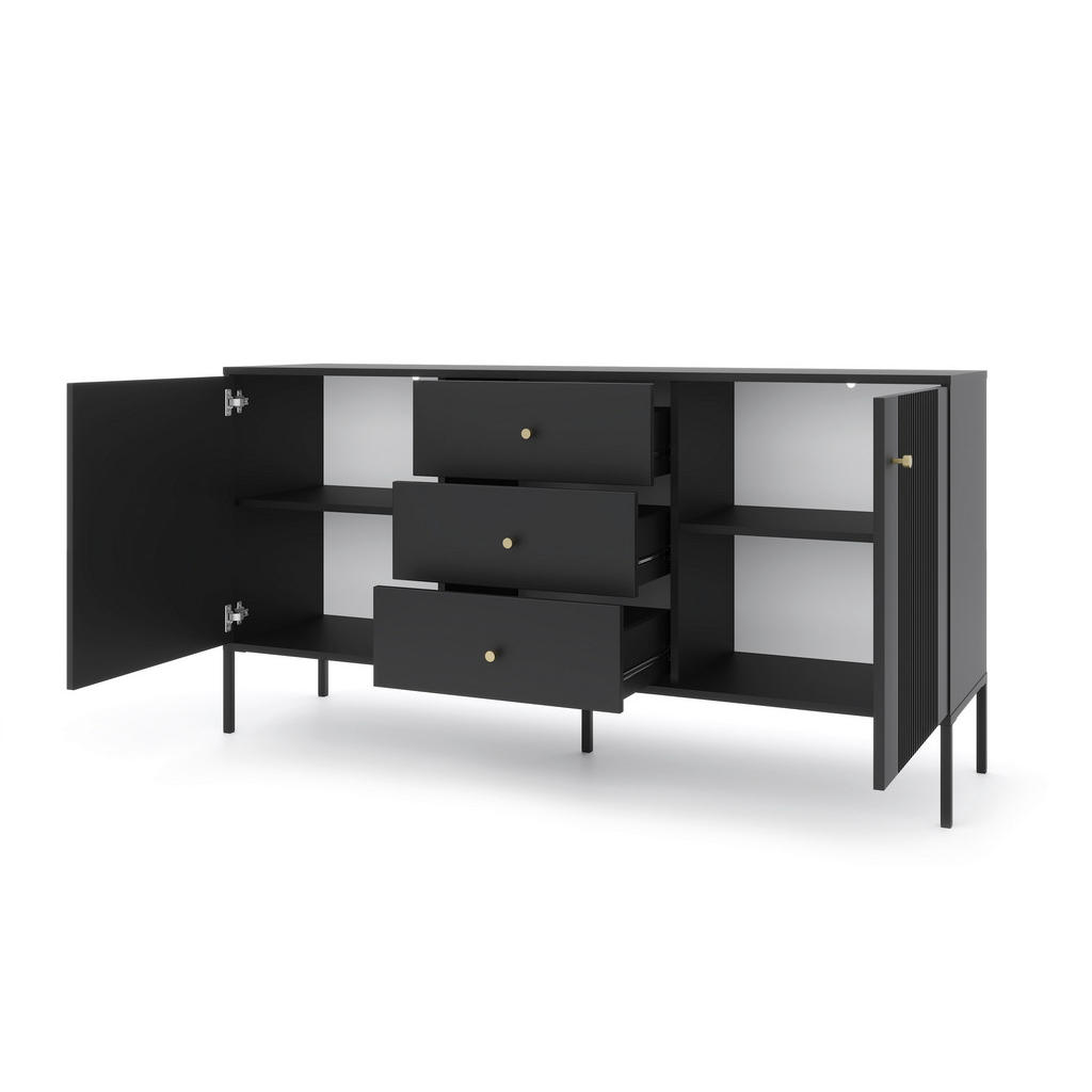 Thumbnail - Kommode ISEO schwarz B/H/T: ca. 154,5x79x39 cm