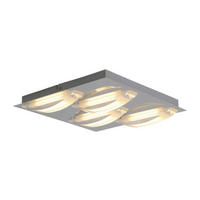 Näve Leuchten LED Deckenleuchte NV1236842 Chrom Metall Kunststoff B/H/T: ca. 30x3x30 cm null 4 Brennstellen Chur - Chrom (30,00/3,00/30,00cm) - Näve Leuchten