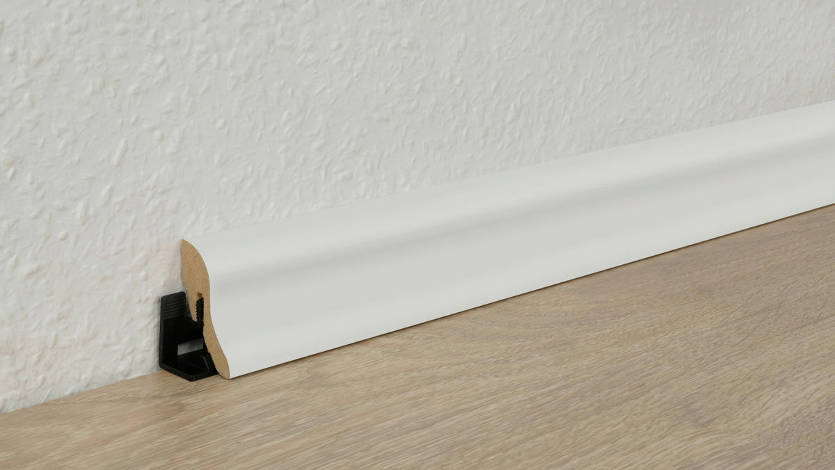 Sockelleiste L/B/H: ca. 250x2,2x4 cm pro Stück Sockelleiste_geschwungen 40mm weiß - (250,00/2,20/4,00cm)