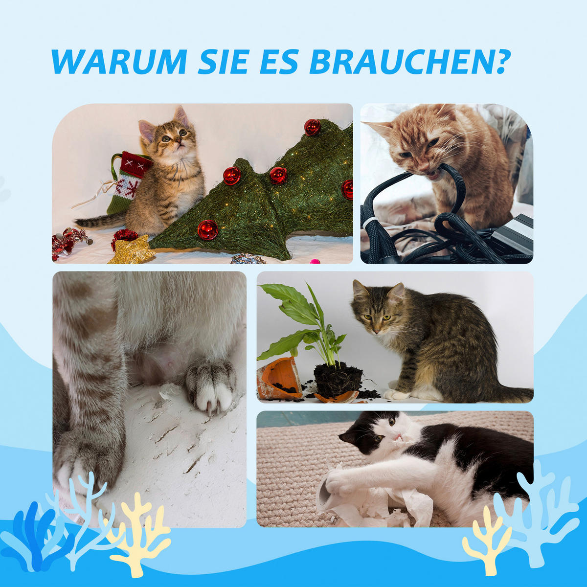 PawHut Kratzbaum braun Spanplatte B/H/L: ca. 40x40x260 cm Kratzbaum - braun (260,00/40,00/40,00cm) - PawHut