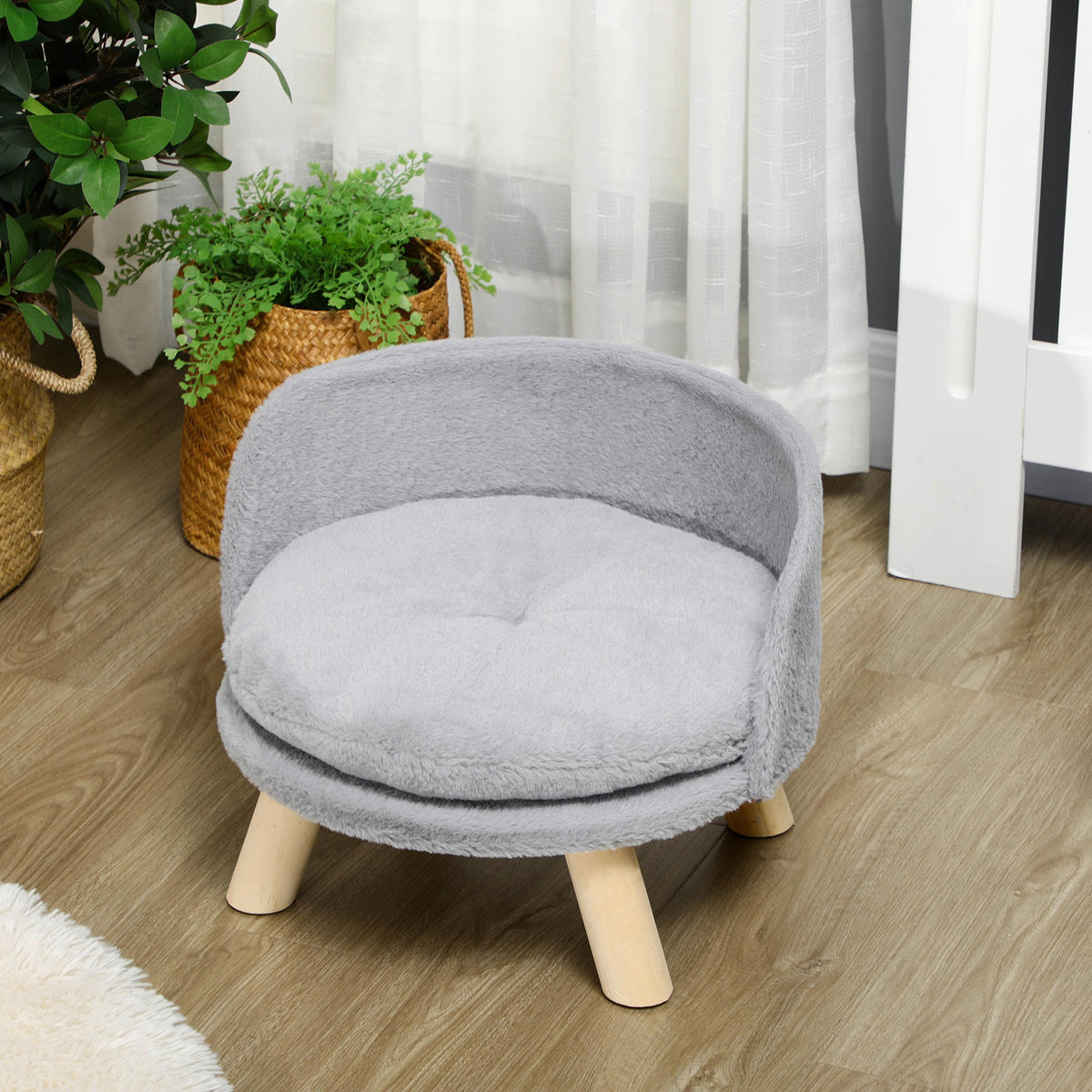 PawHut Haustierbett grau Polyester B/H/L: ca. 40,5x33x40,5 cm Haustierbett - grau (40,50/40,50/33,00cm) - PawHut