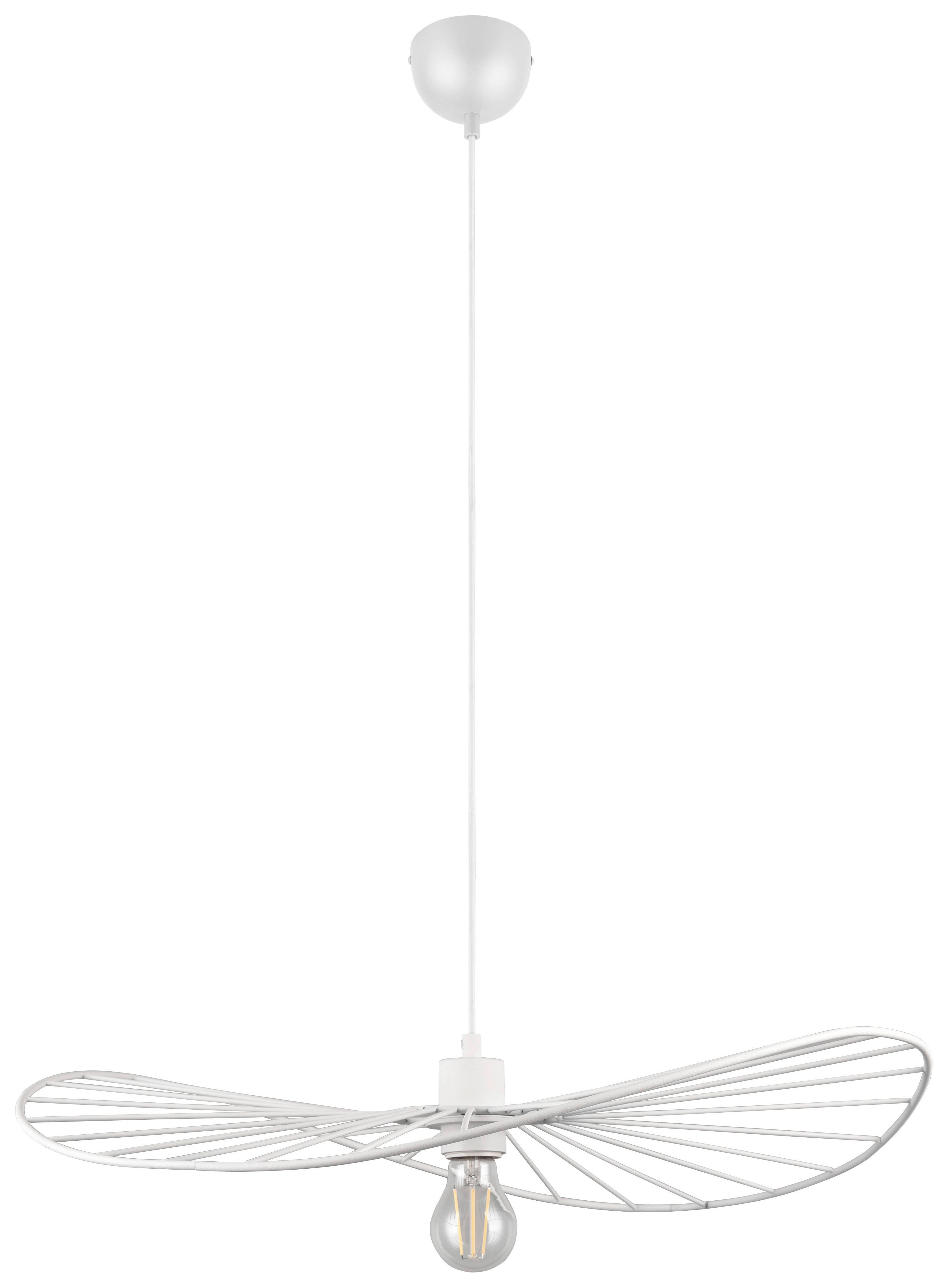 Reality Pendelleuchte R31451031 Chapeau weiß Metall H/D: ca. 150x60 cm E27 1 Brennstellen Chapeau - weiß (60,00/150,00cm) - Reality